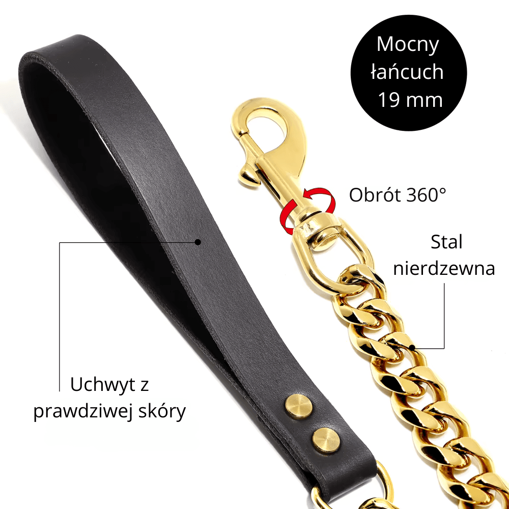 304 Stal Nierdzewna – Stalowy Łańcuch dla Psa | Super Wytrzymała Obroża i Smycz